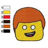 Emmett Head The Lego Movie Embroidery Design 02